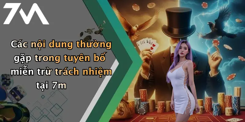 Các nội dung thường gặp trong tuyên bố miễn trừ trách nhiệm tại 7m