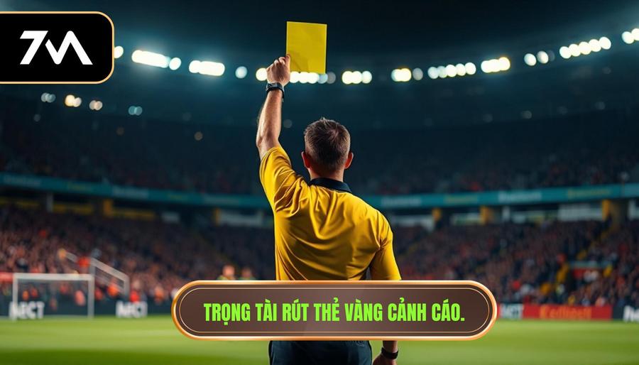 1. Trọng tài rút thẻ vàng cảnh cáo.